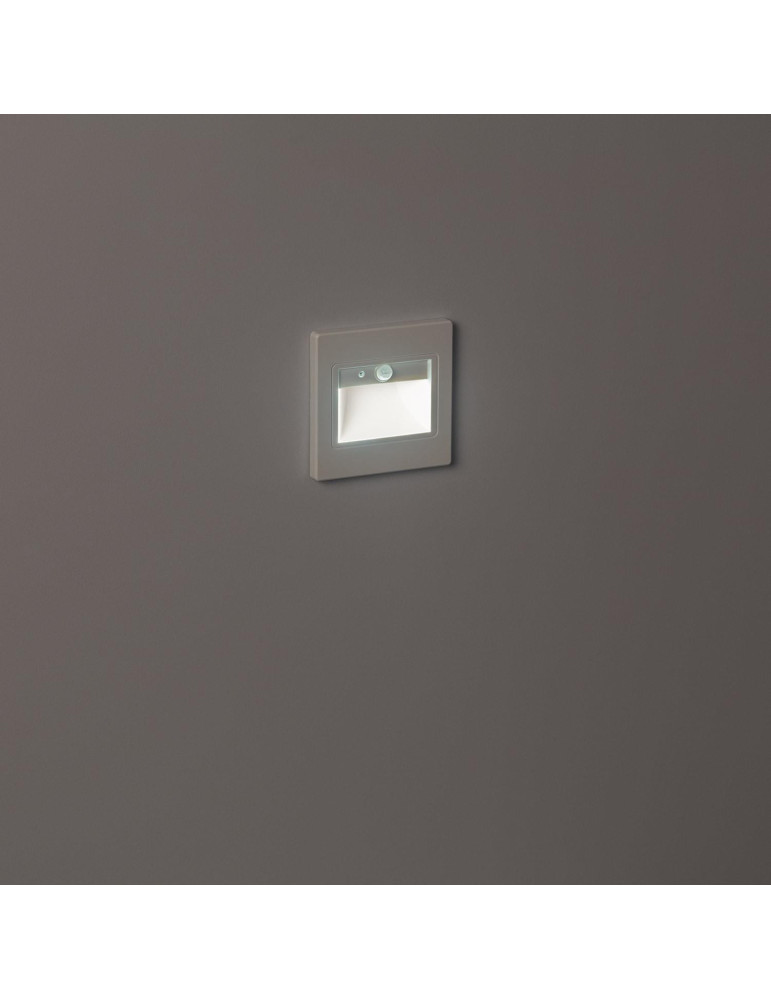 Balise Murale LED 1.5W Encastrable avec Détecteur PIR et Crépusculaire Bark Blanche
