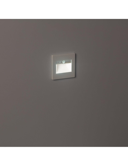 Balise Murale LED 1.5W Encastrable avec Détecteur PIR et Crépusculaire Bark Blanche