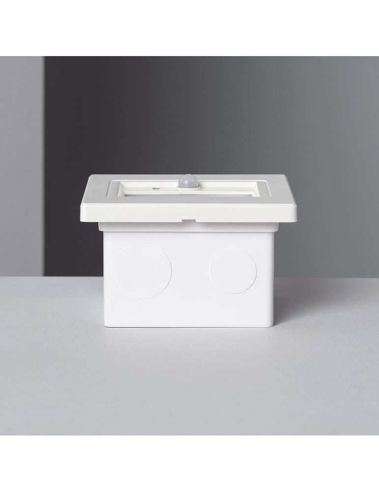 Balise Murale LED 1.5W Encastrable avec Détecteur PIR et Crépusculaire Bark Blanche