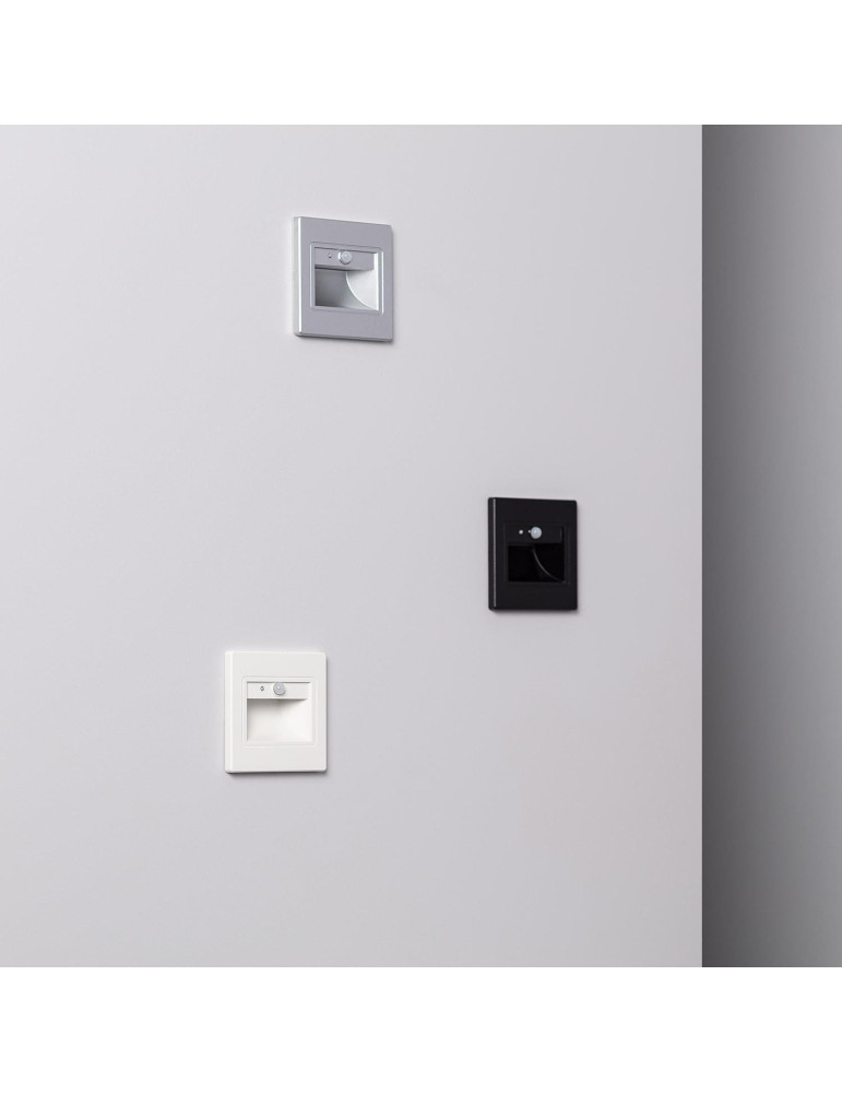 Balise Murale LED 1.5W Encastrable avec Détecteur PIR et Crépusculaire Bark Blanche