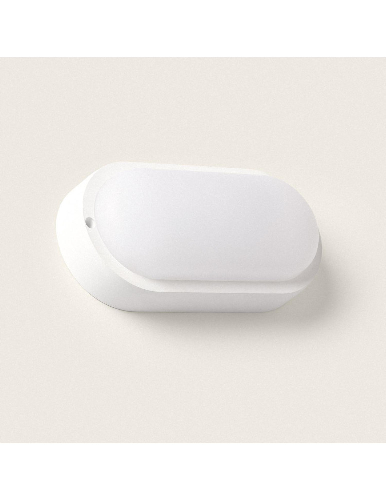 Plafonnier LED Ovale 25W Extérieur 94x198 mm IP65 avec Détecteur de Mouvement et Crépusculaire Hublot White