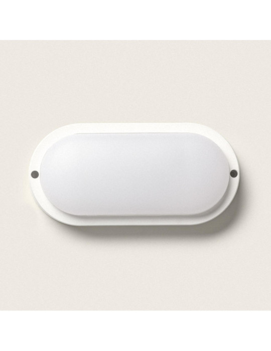 Plafonnier LED Ovale 25W Extérieur 94x198 mm IP65 avec Détecteur de Mouvement et Crépusculaire Hublot White