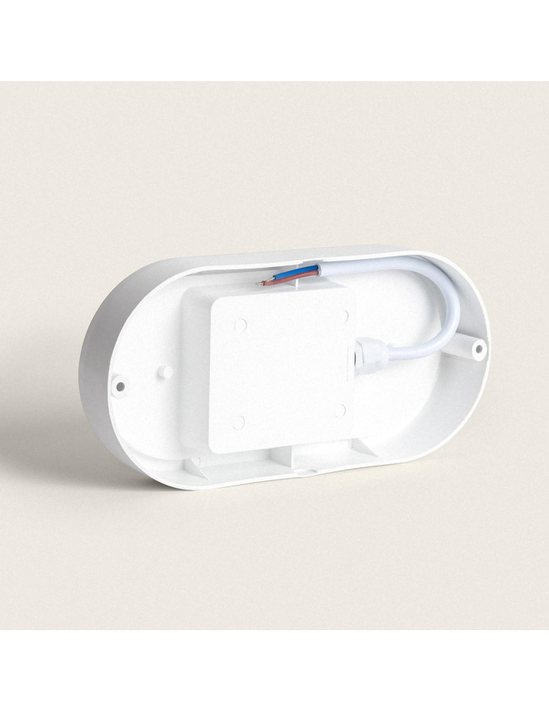 Plafonnier LED Ovale 25W Extérieur 94x198 mm IP65 avec Détecteur de Mouvement et Crépusculaire Hublot White