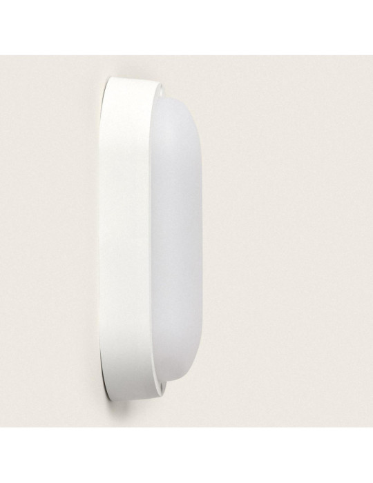 Plafonnier LED Ovale 25W Extérieur 94x198 mm IP65 avec Détecteur de Mouvement et Crépusculaire Hublot White