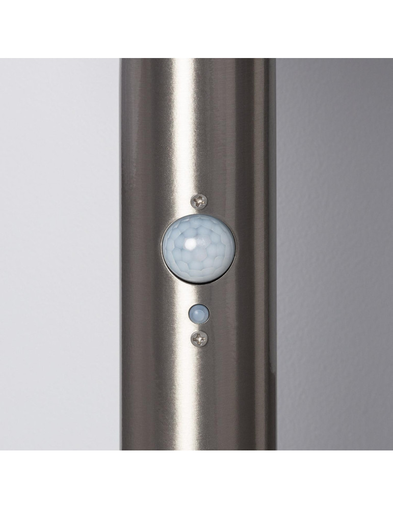 Balise LED Solaire Extérieure Helios Inox 6W en Saillie sur Pied 45cm avec Détecteur de Mouvement Helios Inox
