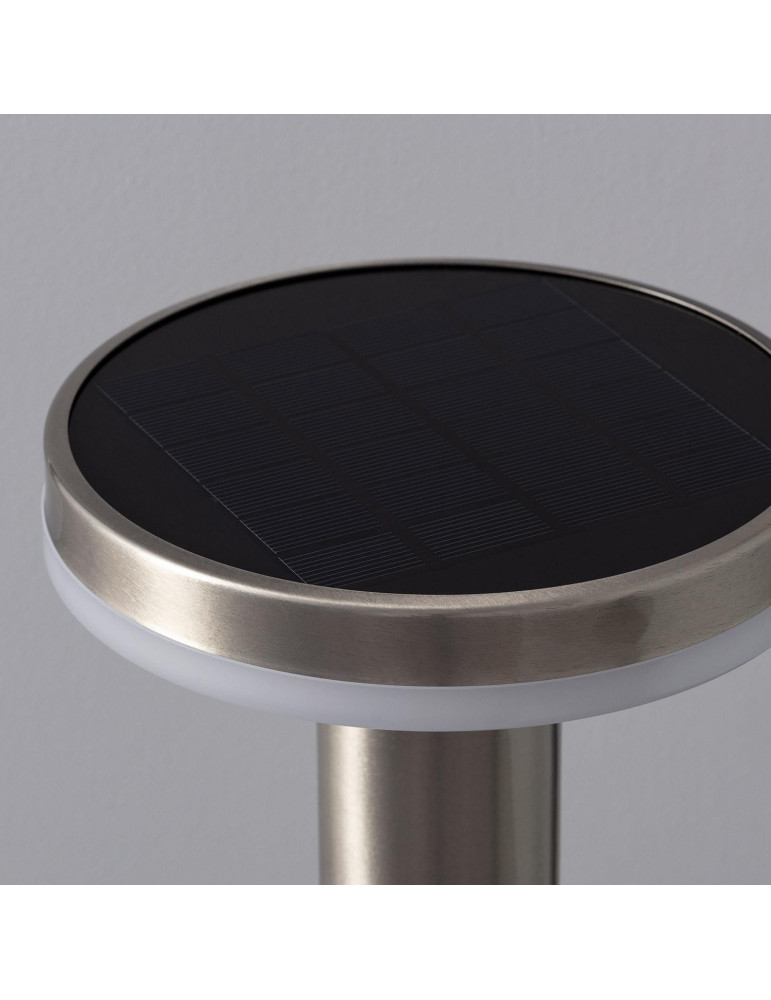 Balise LED Solaire Extérieure Helios Inox 6W en Saillie sur Pied 45cm avec Détecteur de Mouvement Helios Inox
