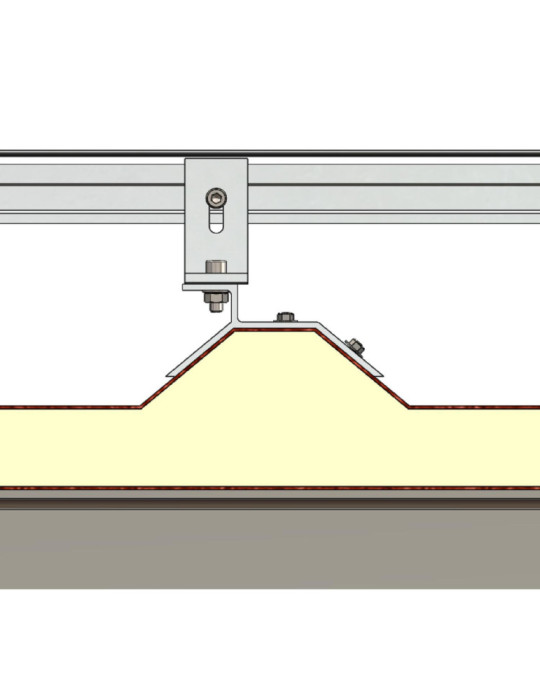 Structure Coplanaire pour Panneaux Solaires Montage sur Tôle Trapézoïdale