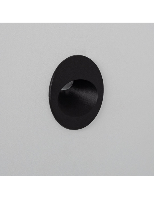 Balise Extérieure Murale LED Encastrable 3W Ronde Coney Noire