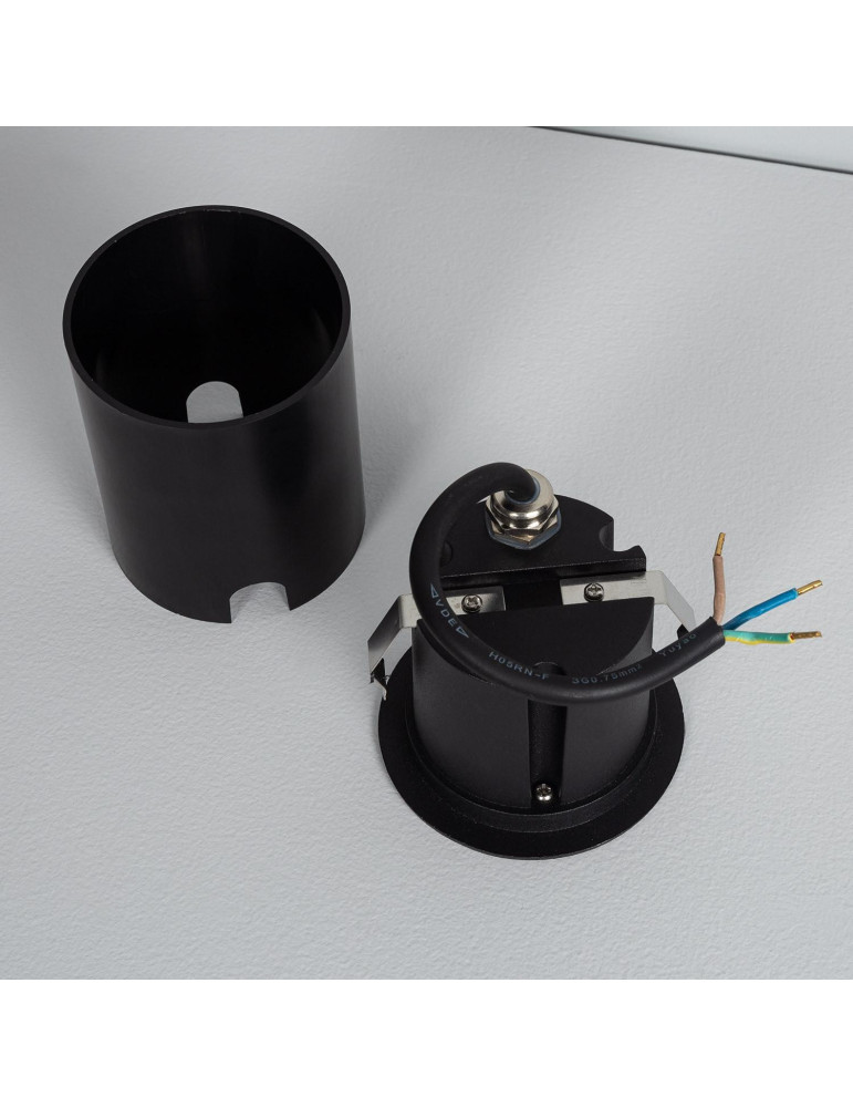 Balise Extérieure Murale LED Encastrable 3W Ronde Coney Noire