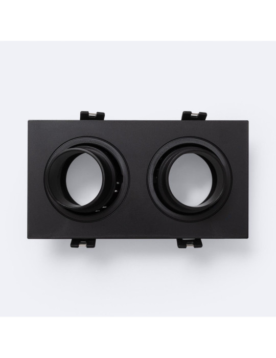 Collerette Downlight Carré Orientable Faible UGR pour deux Ampoules LED GU10 / GU5.3 Taille 75x150 mm Suefix