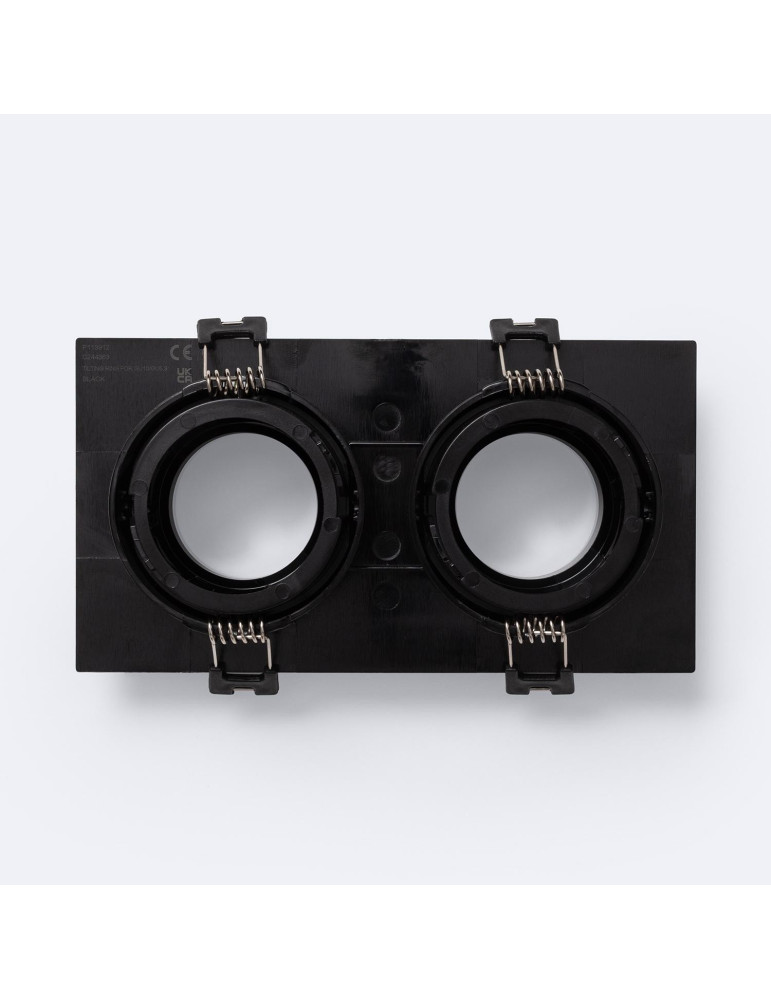 Collerette Downlight Carré Orientable Faible UGR pour deux Ampoules LED GU10 / GU5.3 Taille 75x150 mm Suefix