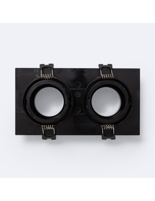 Collerette Downlight Carré Orientable Faible UGR pour deux Ampoules LED GU10 / GU5.3 Taille 75x150 mm Suefix