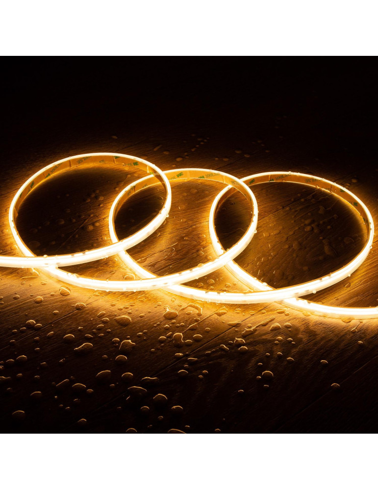 Bobine de Ruban LED Dimmable Auto-redressement 220V AC COB Silicone FLEX 50m 560 LED/m 1250 lm/m Largeur 10mm 50m IP65 Coupe tou