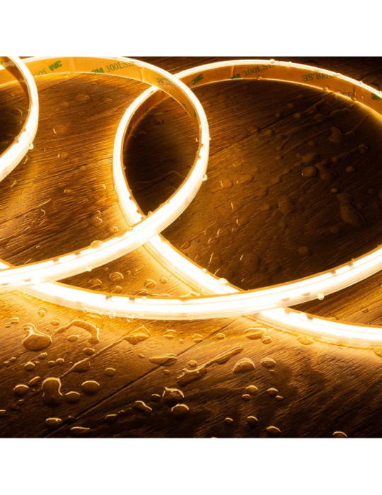 Bobine de Ruban LED Dimmable Auto-redressement 220V AC COB Silicone FLEX 50m 560 LED/m 1250 lm/m Largeur 10mm 50m IP65 Coupe tou