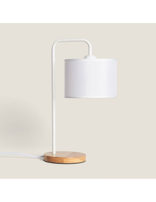 Lampe à Poser Bois et Tissu Diyara