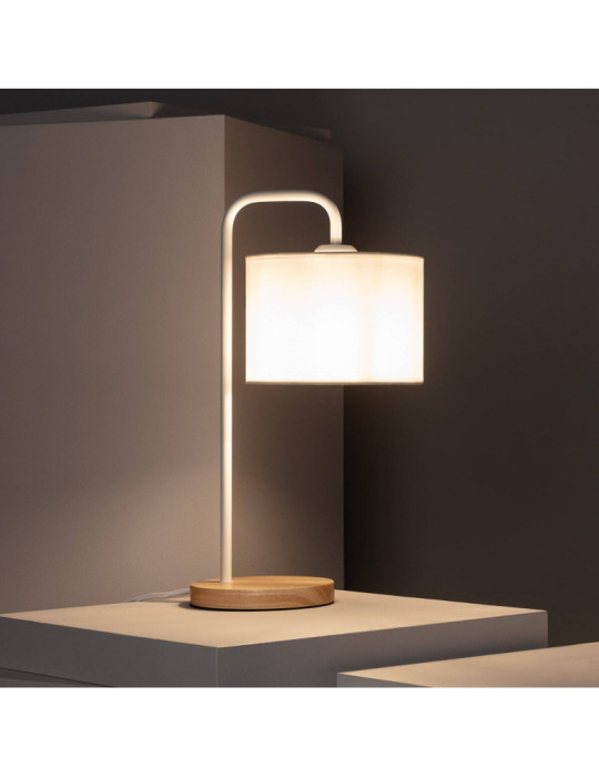 Lampe à Poser Bois et Tissu Diyara