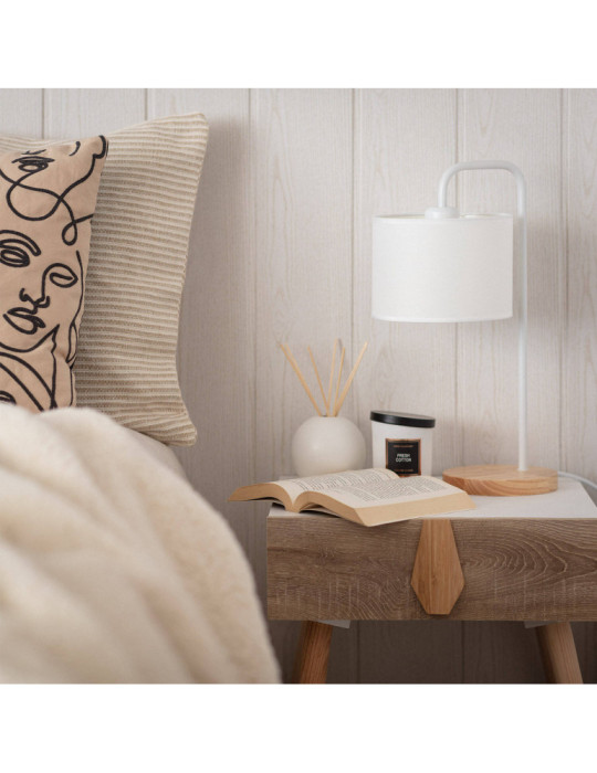 Lampe à Poser Bois et Tissu Diyara