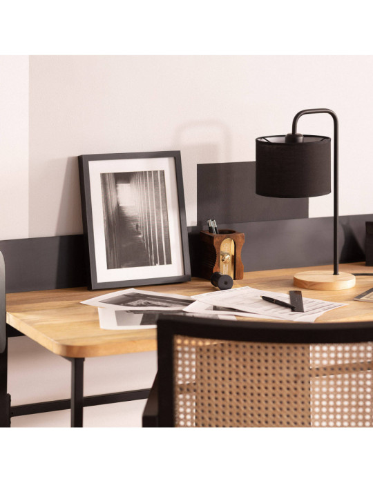 Lampe à Poser Bois et Tissu Diyara