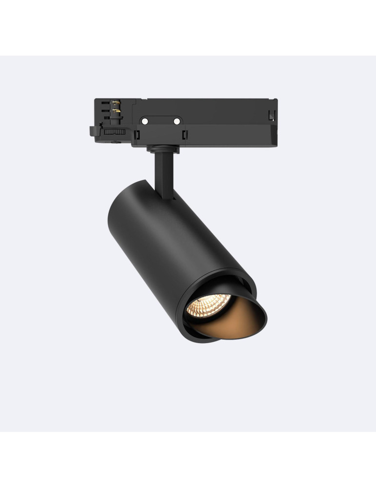Spot LED Fasano Cylindre Biseau 30W pour Rail Triphasé Dimmable DALI Noir