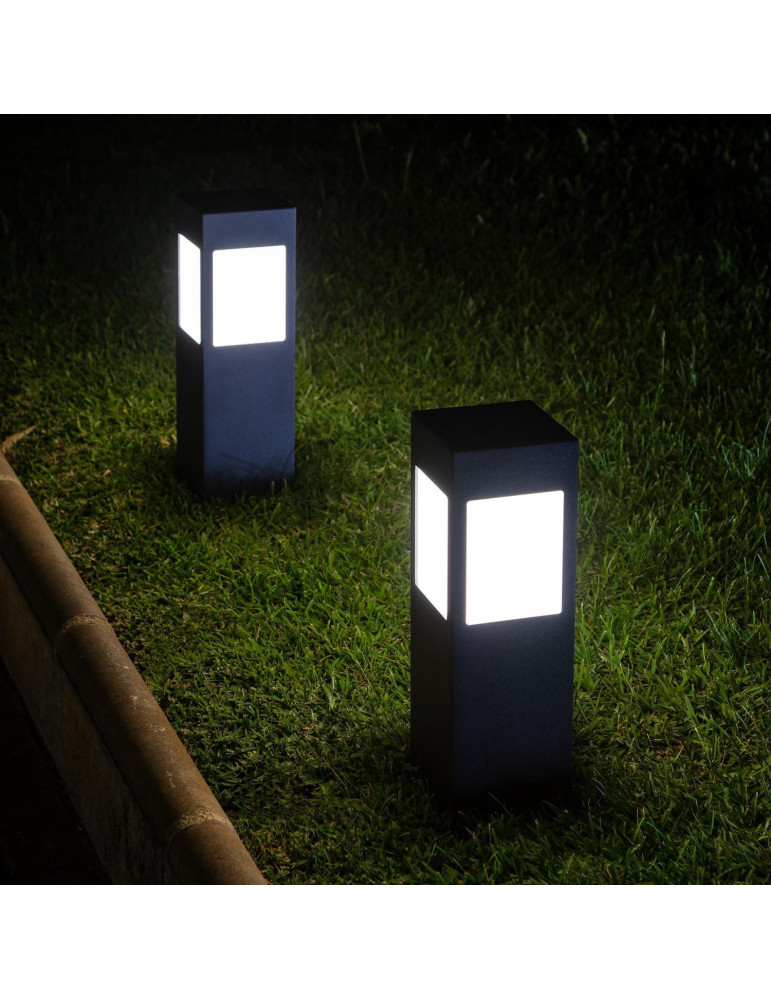 Balise LED Solaire Extérieure en Saillie sur Pied 40cm Kenya avec Détecteur de Mouvement Radar