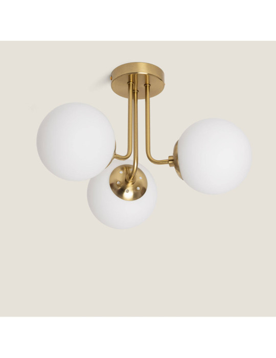 Plafonnier Métal et Verre Moonlight Brass 3 Spots Plafonnier Métal et Verre Moonlight Brass 3 Spots