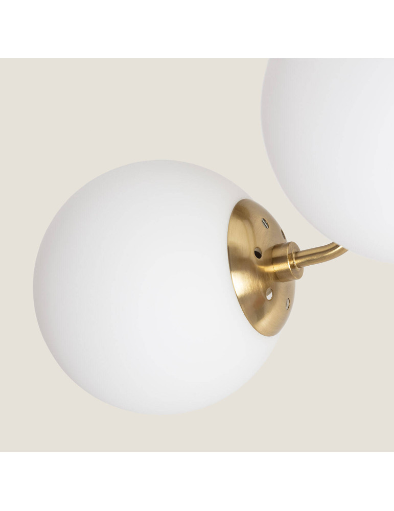 Plafonnier Métal et Verre Moonlight Brass 3 Spots