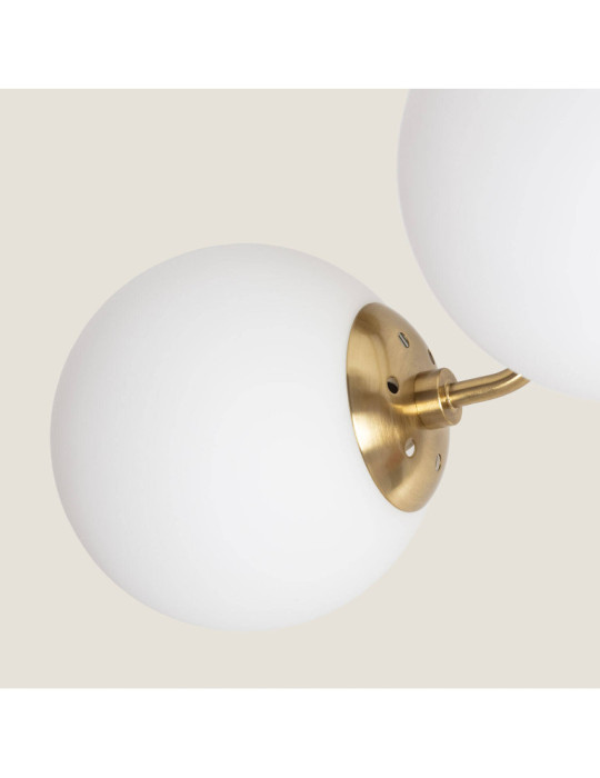 Plafonnier Métal et Verre Moonlight Brass 3 Spots