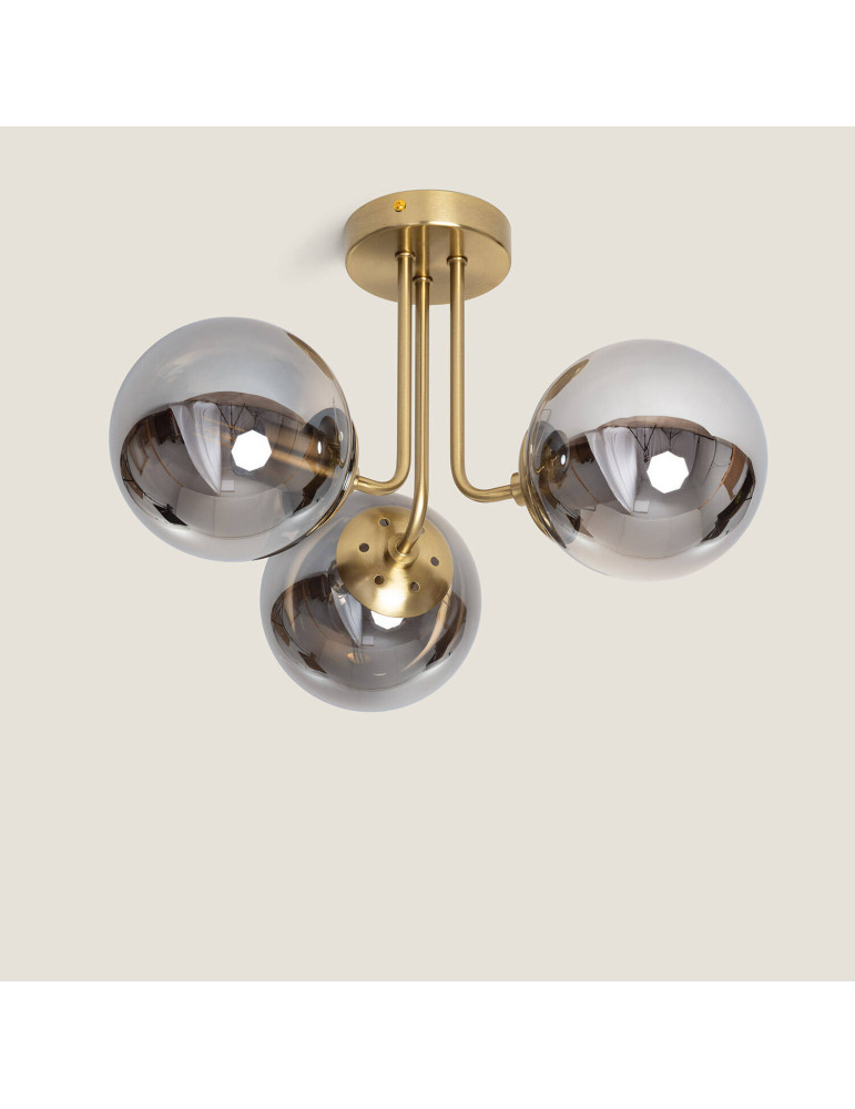 Plafonnier Métal et Verre Moonlight Brass 3 Spots Plafonnier Métal et Verre Moonlight Brass 3 Spots