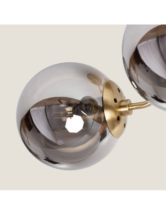 Plafonnier Métal et Verre Moonlight Brass 3 Spots