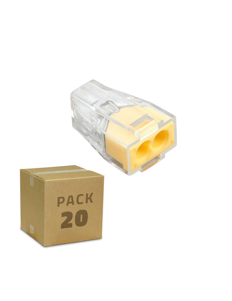 Pack 25 Connecteurs Rapides 2 Entrées 0.75-2.5 mm² Pack 25 Connecteurs Rapides 2 Entrées 0.75-2.5 mm²