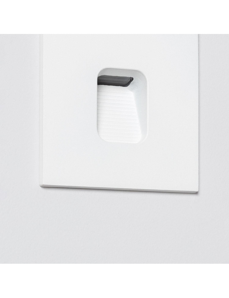 Balise LED Extérieure 2W Encastrable au Mur Carrée Grasset Blanche
