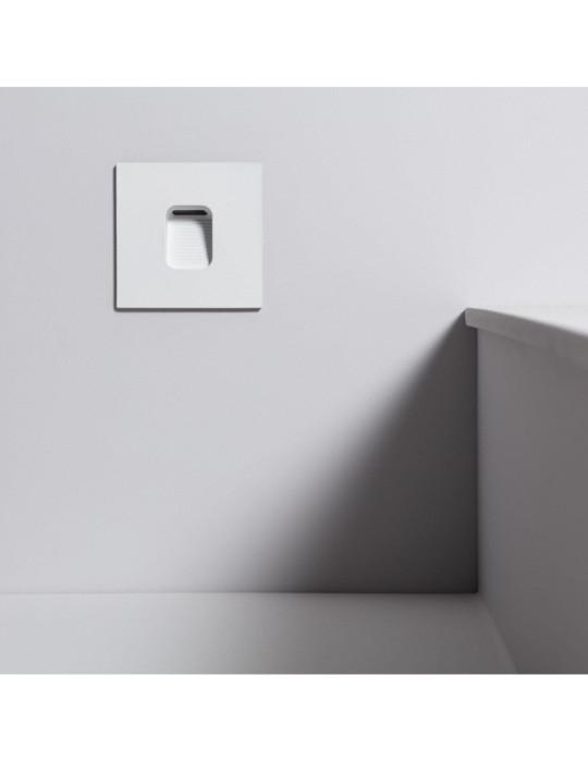 Balise LED Extérieure 2W Encastrable au Mur Carrée Grasset Blanche