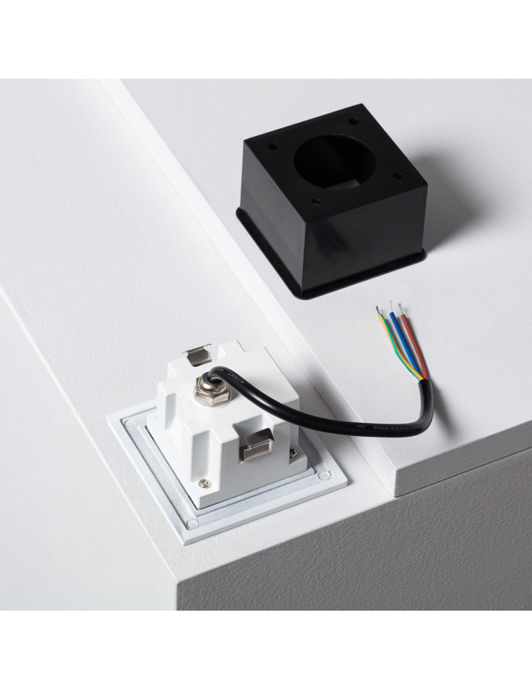 Balise LED Extérieure 2W Encastrable au Mur Carrée Grasset Blanche