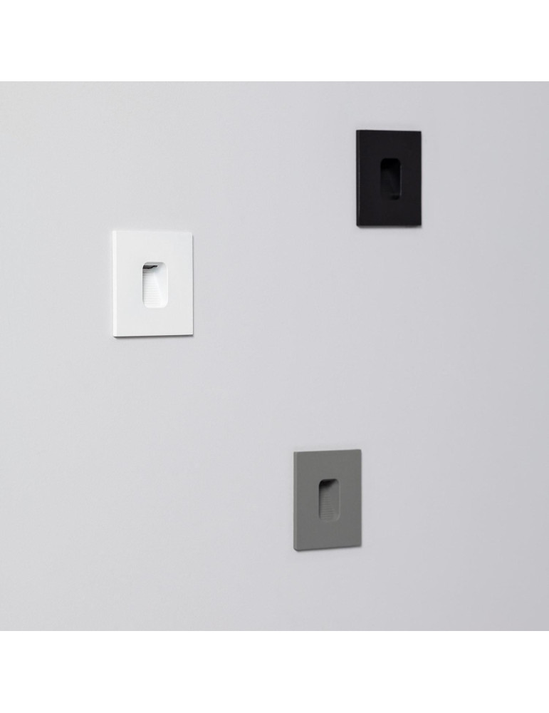 Balise LED Extérieure 2W Encastrable au Mur Carrée Grasset Blanche