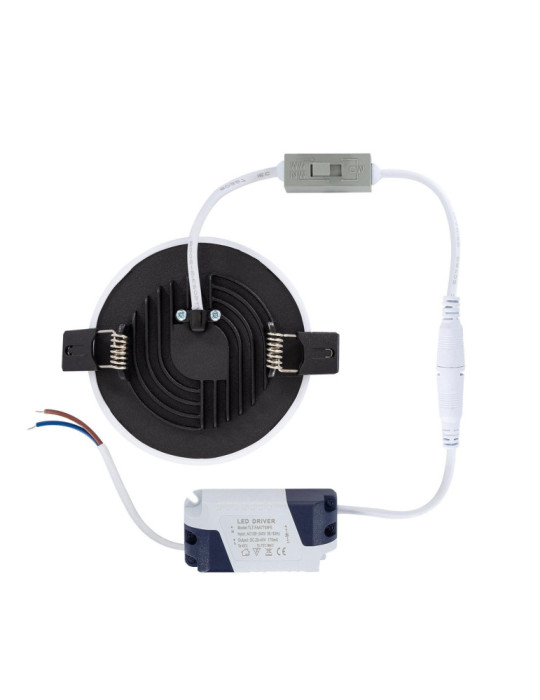 Dalle LED Ronde CCT Sélectionnable Slim Surface 8W Coupe Ø 75mm IP54