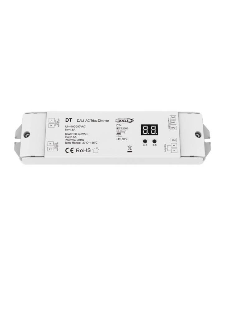 Variateur DALI à TRIAC 1 Canal Compatible avec Bouton Poussoir Variateur DALI à TRIAC 1 Canal Compatible avec Bouton Poussoir