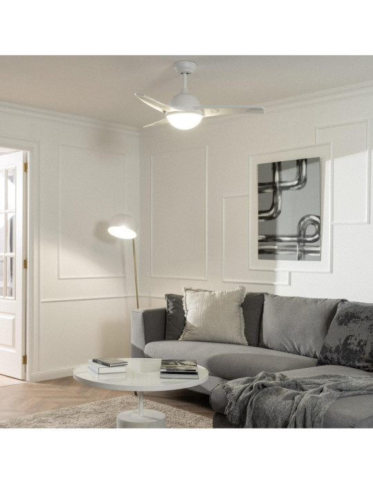 Ventilateur de Plafond Silencieux Aran Blanc 107cm Moteur DC