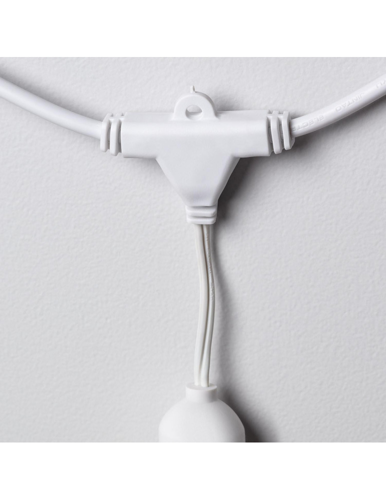 Kit Guirlande Waterproof 5.5m Blanche + 8 Ampoules LED E27 Filament 4W