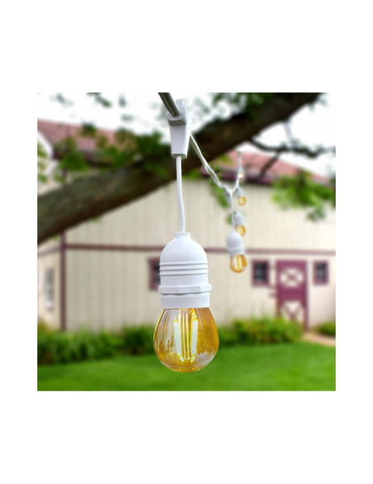 Kit Guirlande Waterproof 5.5m Blanche + 8 Ampoules LED E27 Filament 4W Kit Guirlande Waterproof 5.5m Blanche + 8 Ampoules LED E27 Filament 4W