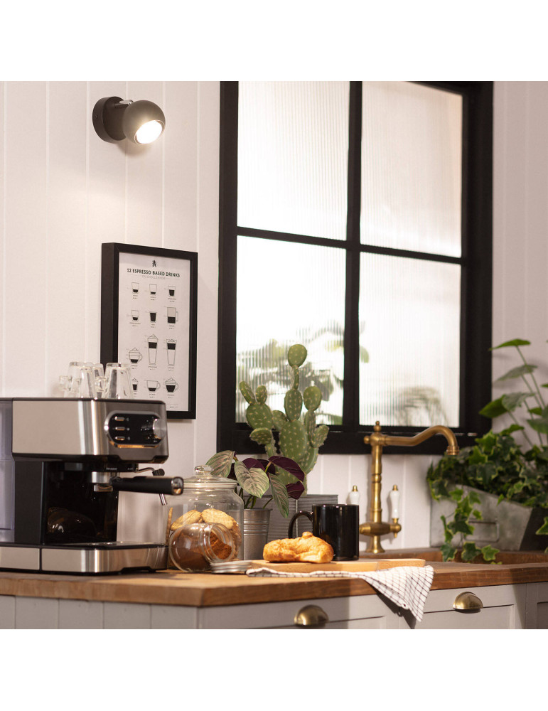 Applique Murale Orientable Aluminium Ates 1 Spot Noir