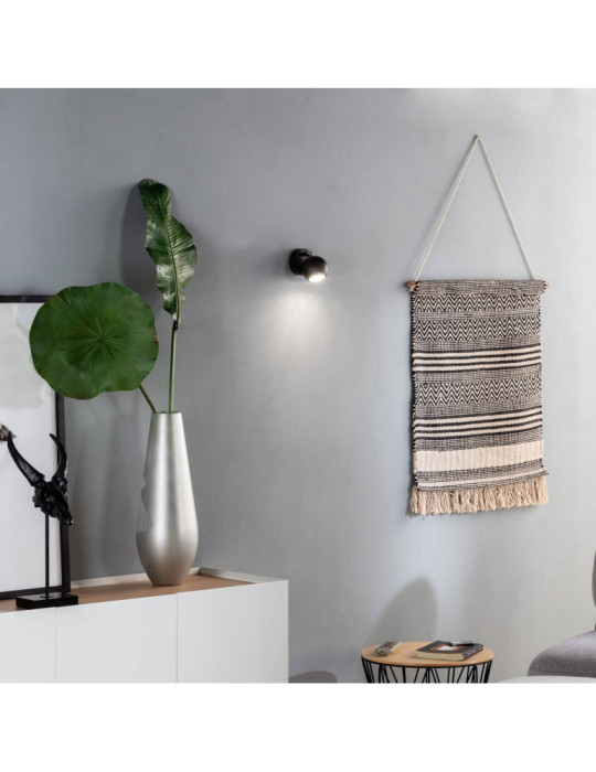 Applique Murale Orientable Aluminium Ates 1 Spot Noir