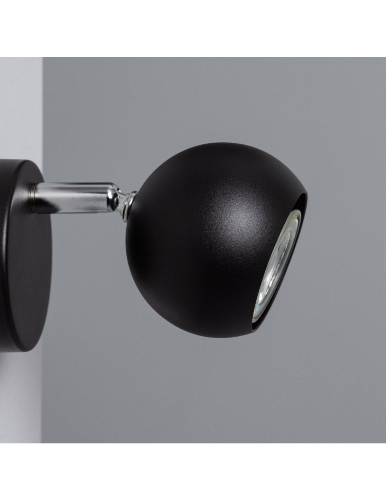 Applique Murale Orientable Aluminium Ates 1 Spot Noir