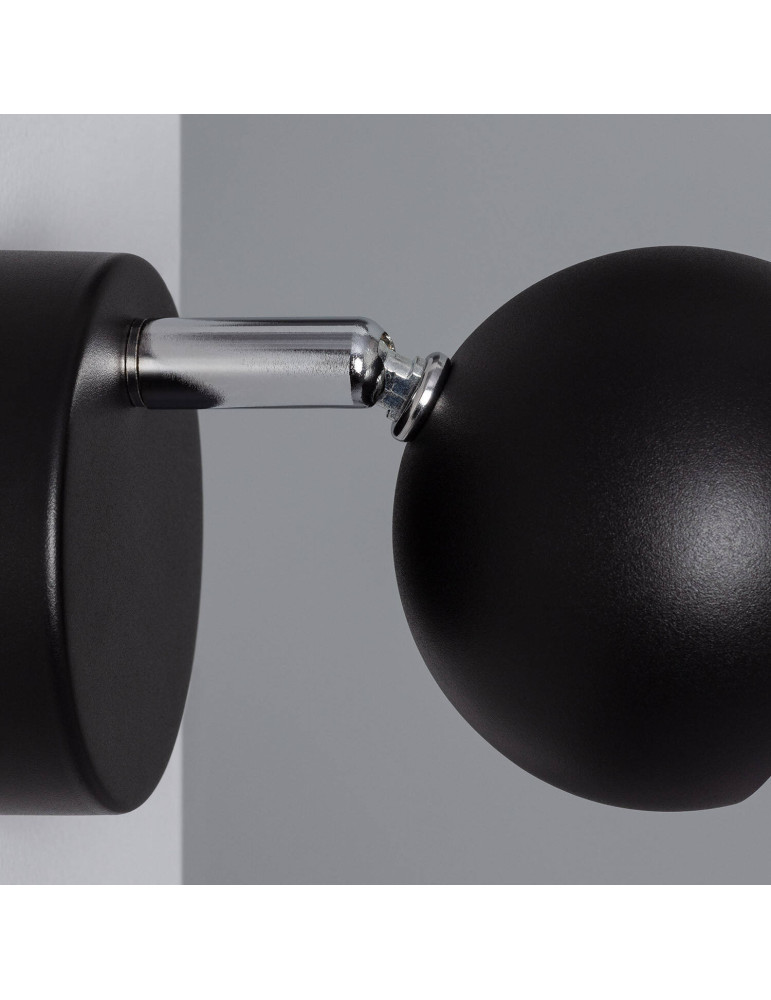 Applique Murale Orientable Aluminium Ates 1 Spot Noir
