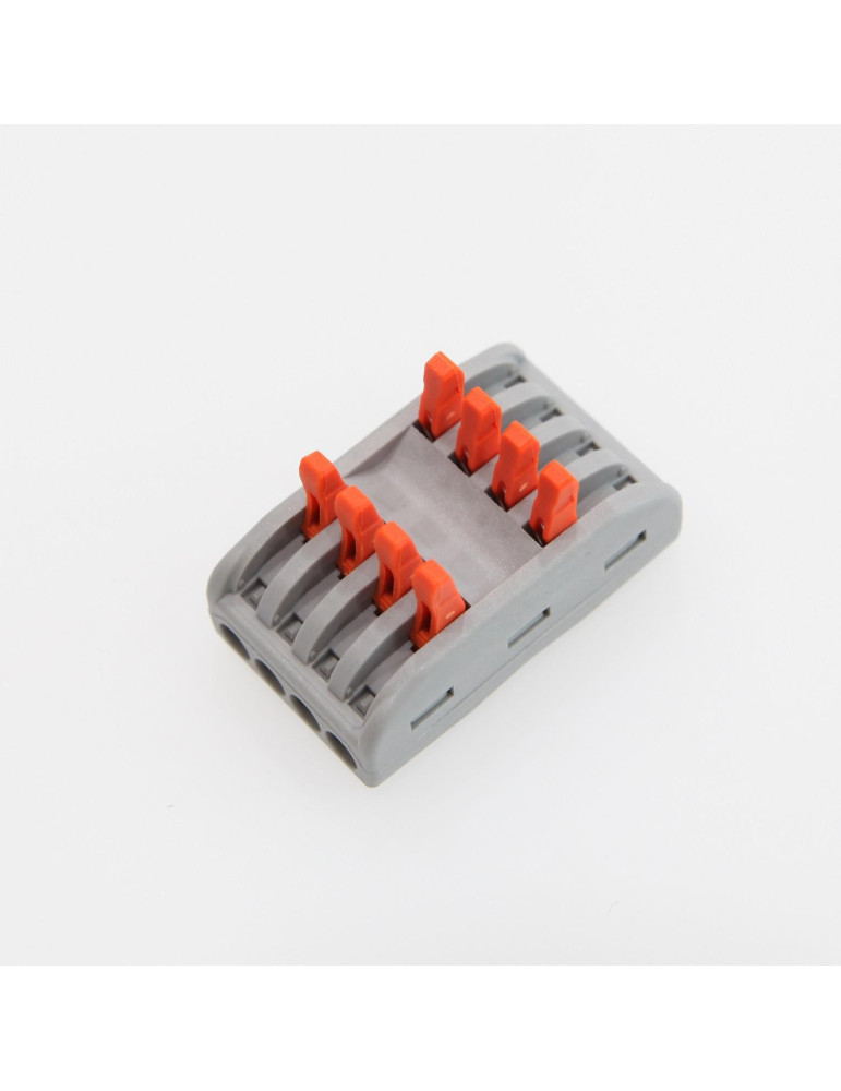 Pack 10 Connecteurs Rapides 4 Entrées et 4 Sorties SPL-4 pour Câble Électrique de 0.08-4mm²
