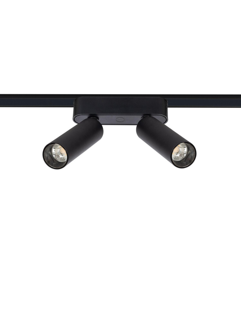 Spot LED sur Rail Magnétique 25mm Extra-Plat 14W Double 48V Noir Spot LED sur Rail Magnétique 25mm Extra-Plat 14W Double 48V Noir