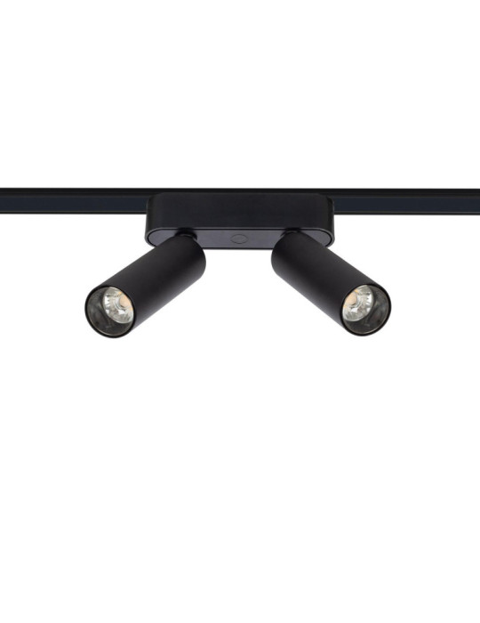 Spot LED sur Rail Magnétique 25mm Extra-Plat 14W Double 48V Noir Spot LED sur Rail Magnétique 25mm Extra-Plat 14W Double 48V Noir