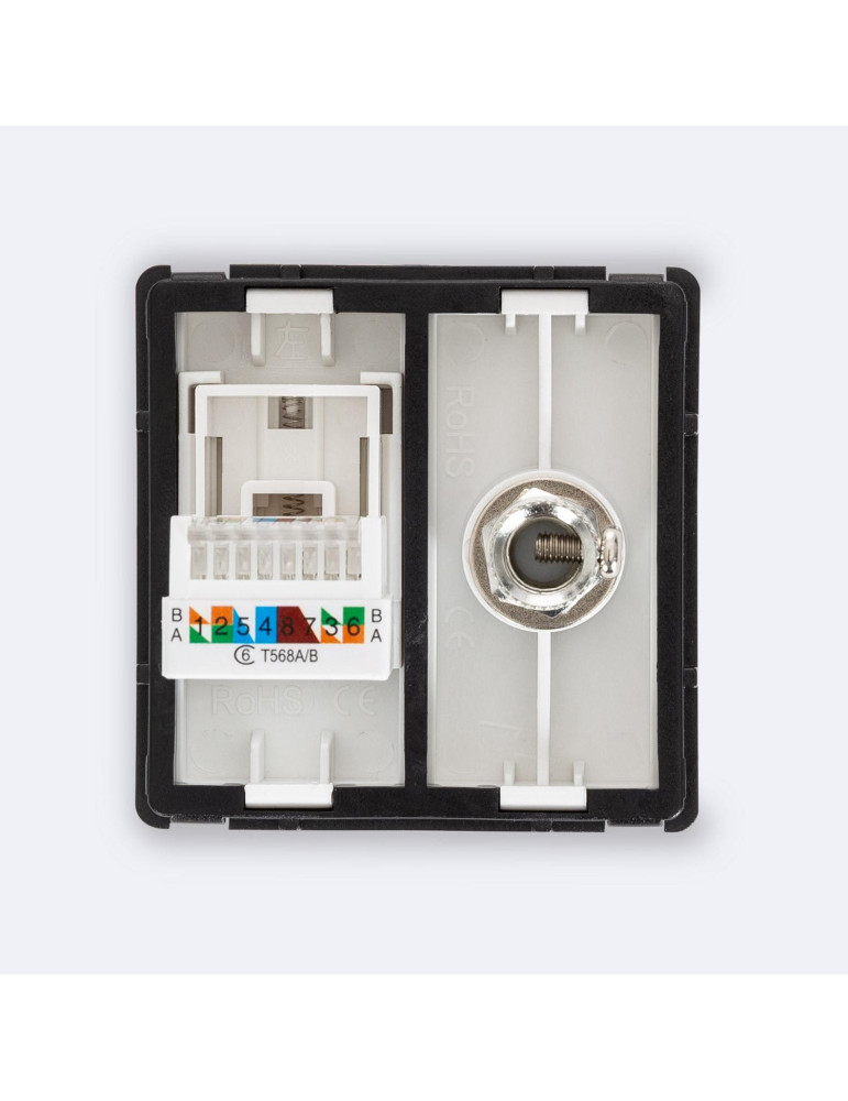 Prise RJ45 CAT 6 Internet + TV Mâle Moderne