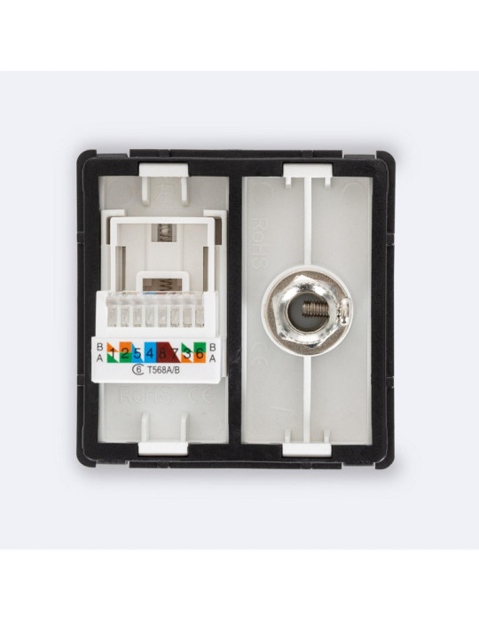 Prise RJ45 CAT 6 Internet + TV Mâle Moderne