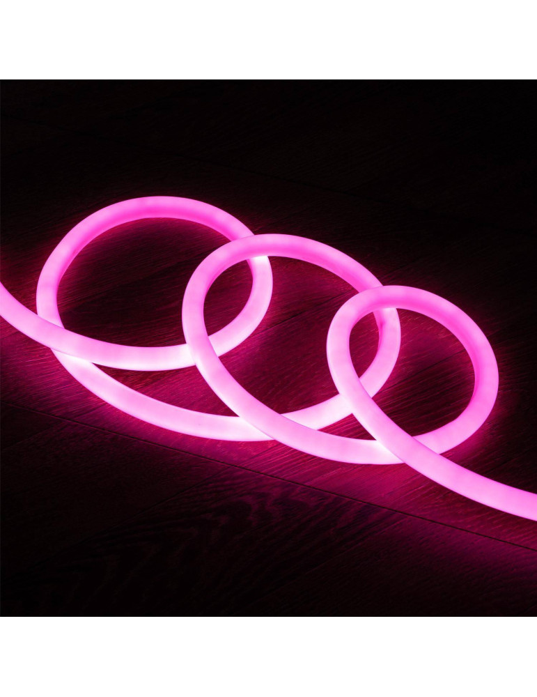 Néon LED Flexible 360º Rond Dimmable 120LED/m 220V AC Rose IP67 sur Mesure Coupe tous les 100cm