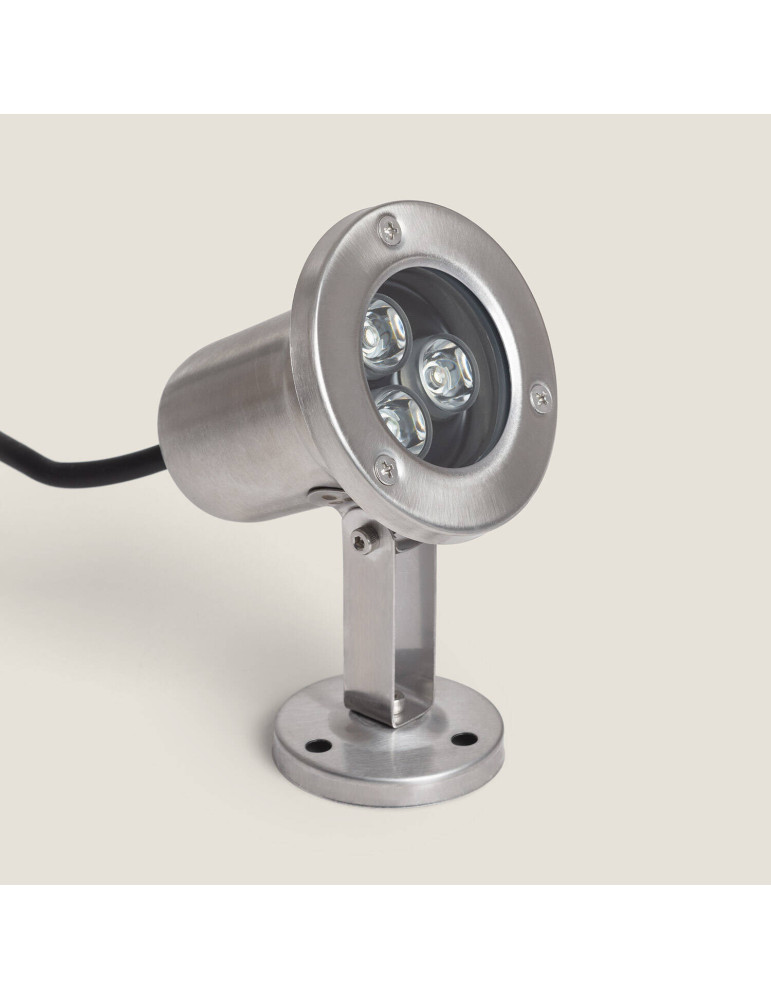 Spot LED Fixation au Sol Inox 12V 3W